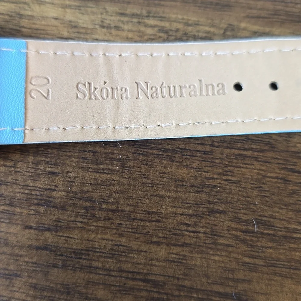 Polish Blue Lotus Watch – Genuine Leather Band – 1.5